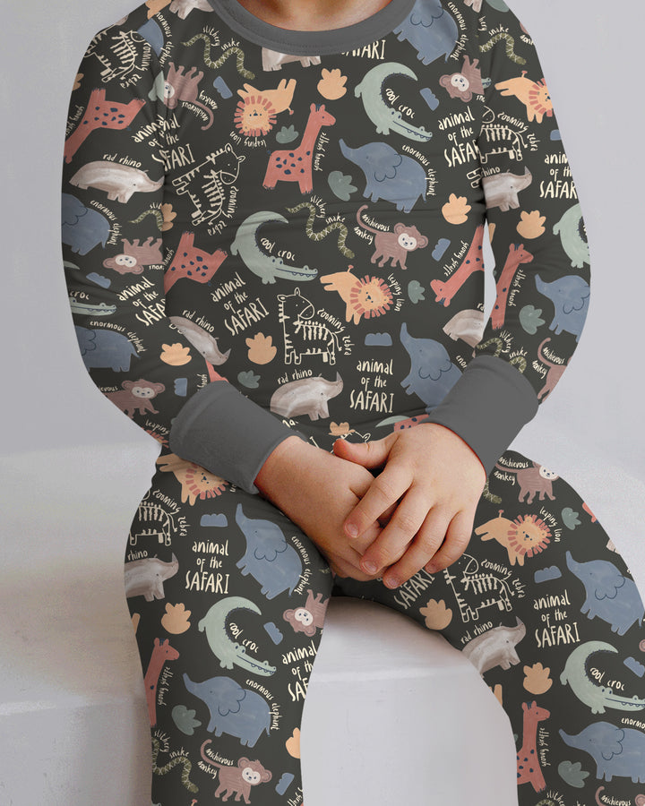 Funny African Animals Two Piece Long Sleeve Pajama Set