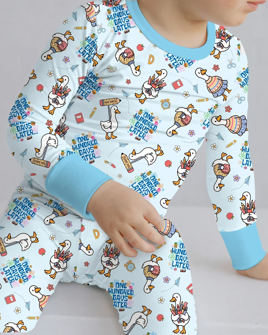 One Hundred Days Later Silly Goose Two Piece Long Sleeve Pajama Set