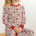 Zweiteiliges Langarm-Pyjama-Set mit Sommerfrüchten