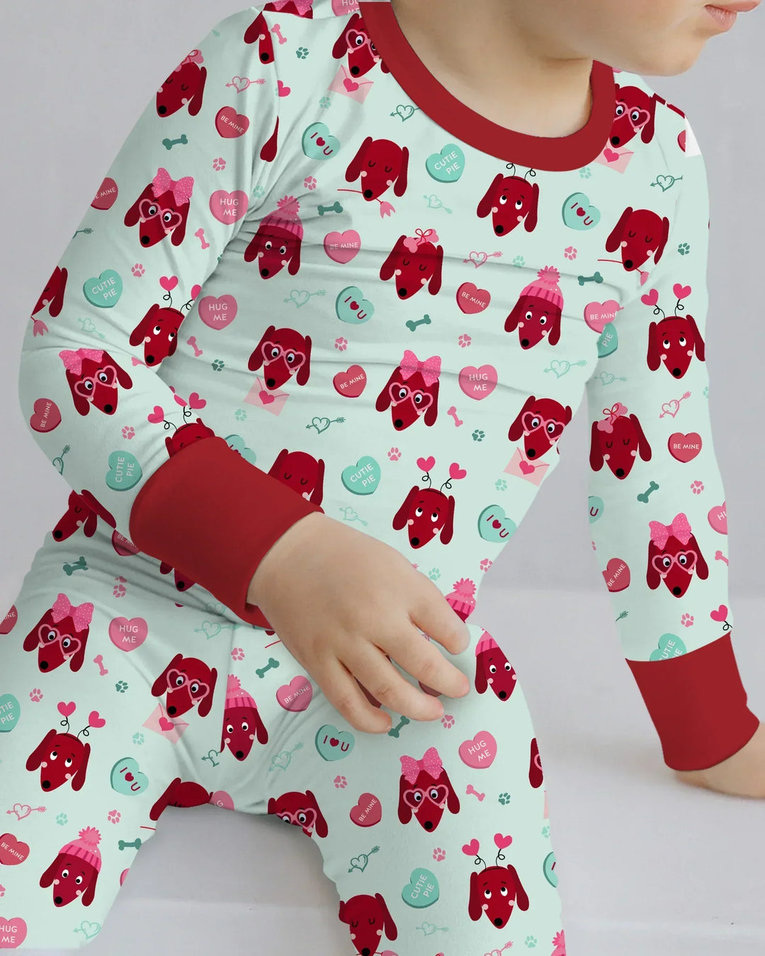 Dachshund Is My Valentine Two Piece Long Sleeve Pajama Set