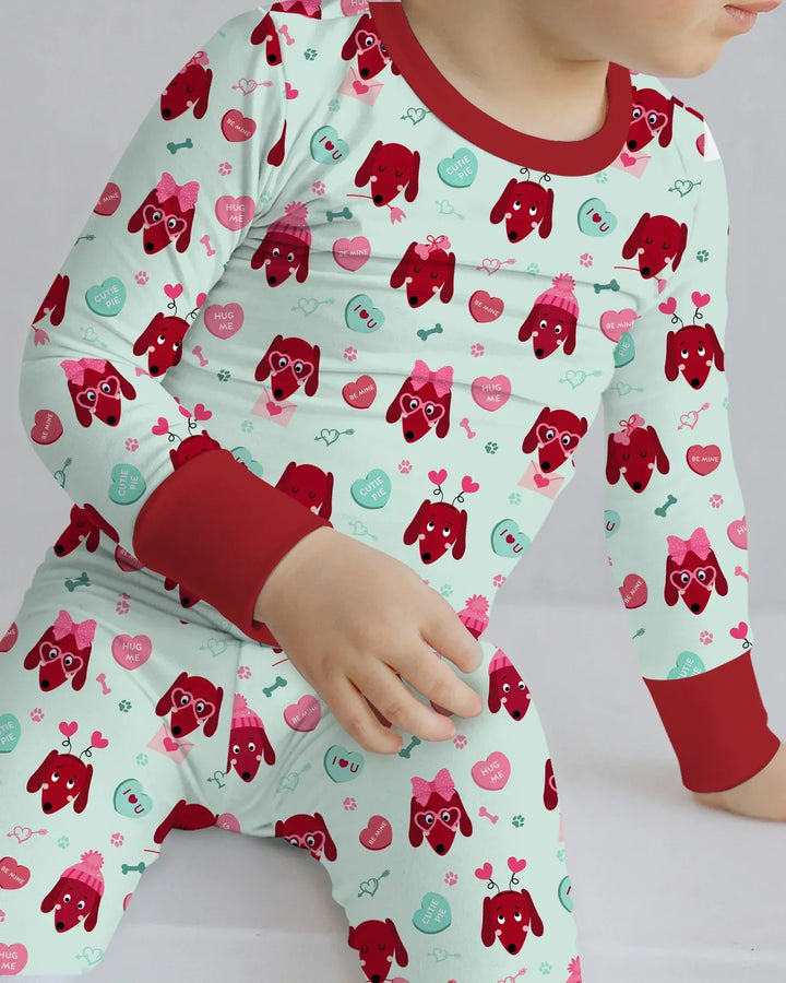 Dachshund Is My Valentine Two Piece Long Sleeve Pajama Set