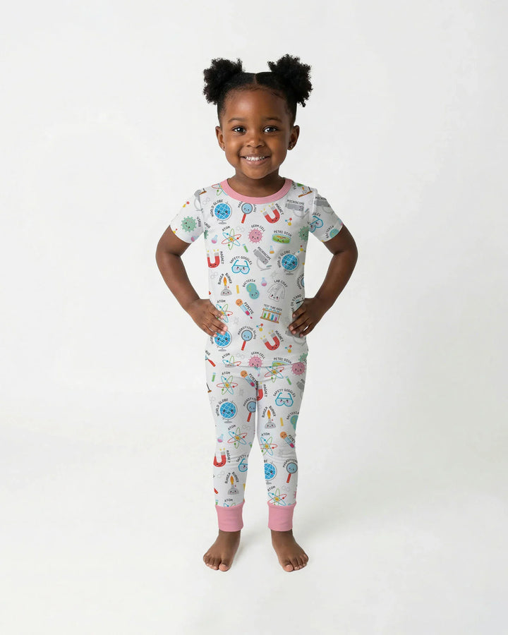 Science Fun Family Matching Bamboo Two Piece Short Sleeve Pajama Set