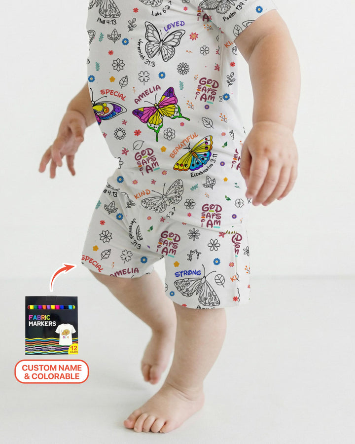 Zweiteiliges Pyjama-Set mit kurzen Ärmeln und Shorts im Sommer-Design