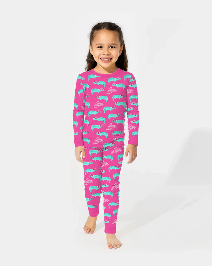 Later Gator Bamboo Two Piece Long Sleeve Pajama Set