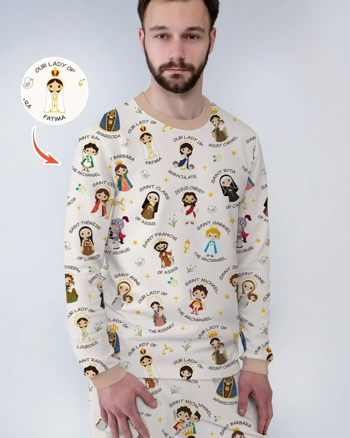 Pray For Us Family Matching Men's Pajama Set