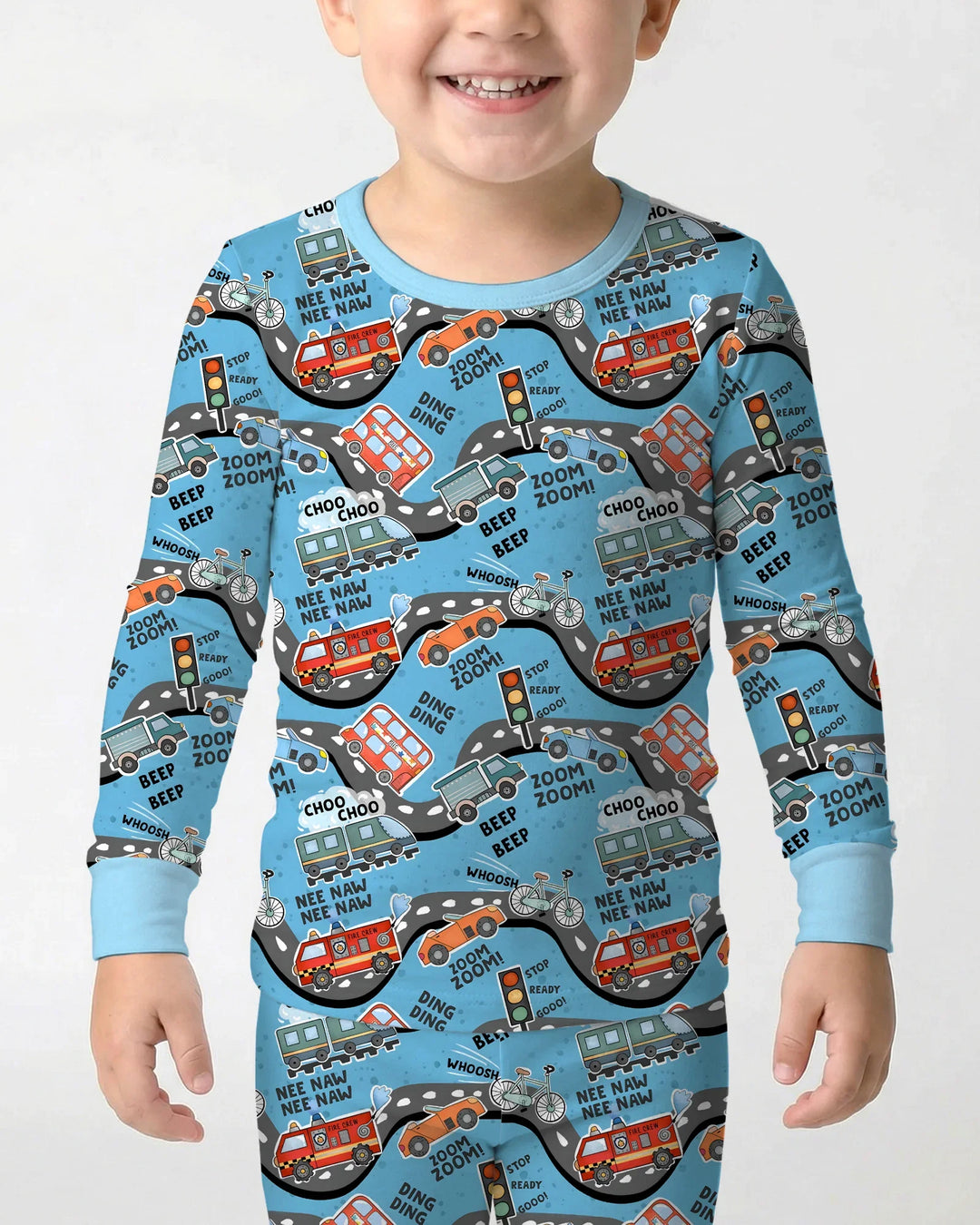 Zweiteiliges Langarm-Pyjama-Set mit Sommerfrüchten