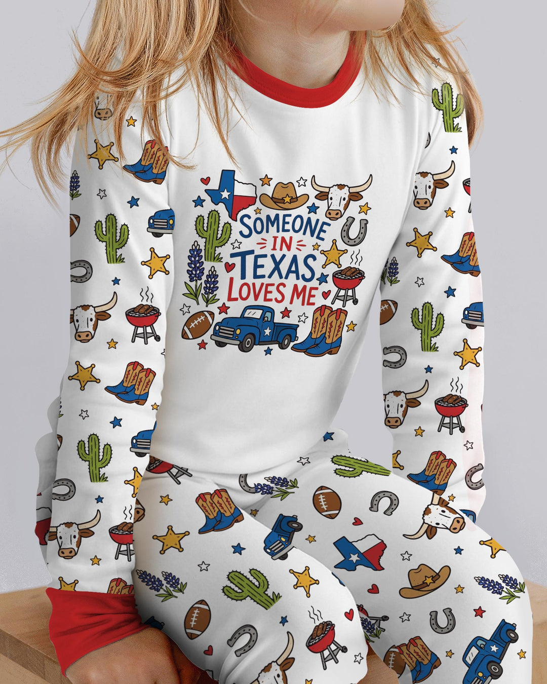 Someone in Texas Loves Me Bamboo Two Piece Long Sleeve Pajama Set