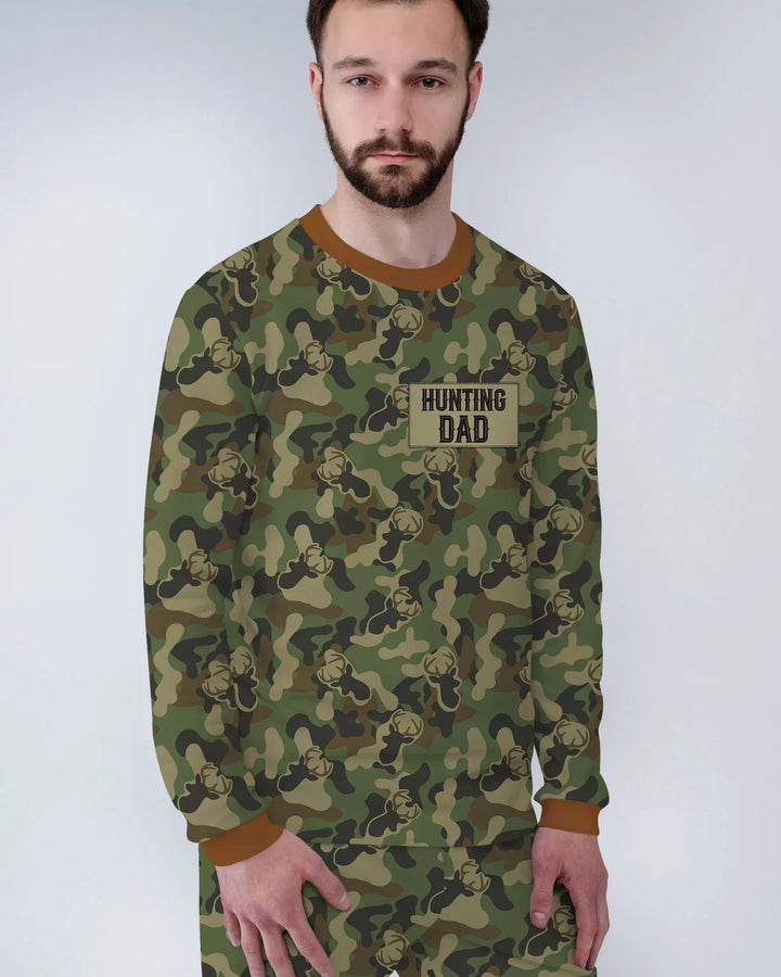 Embroidered Matching With Hunting Dad Bamboo Men's Pajama Set