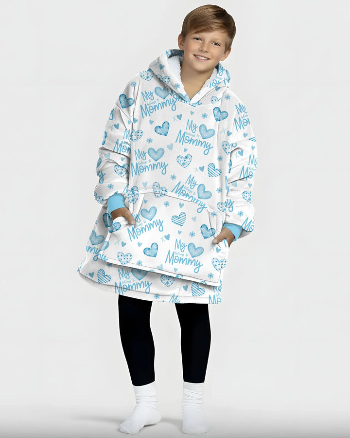 My Heart Belongs To Mommy Wearable Bamboo Blanket Hoodie
