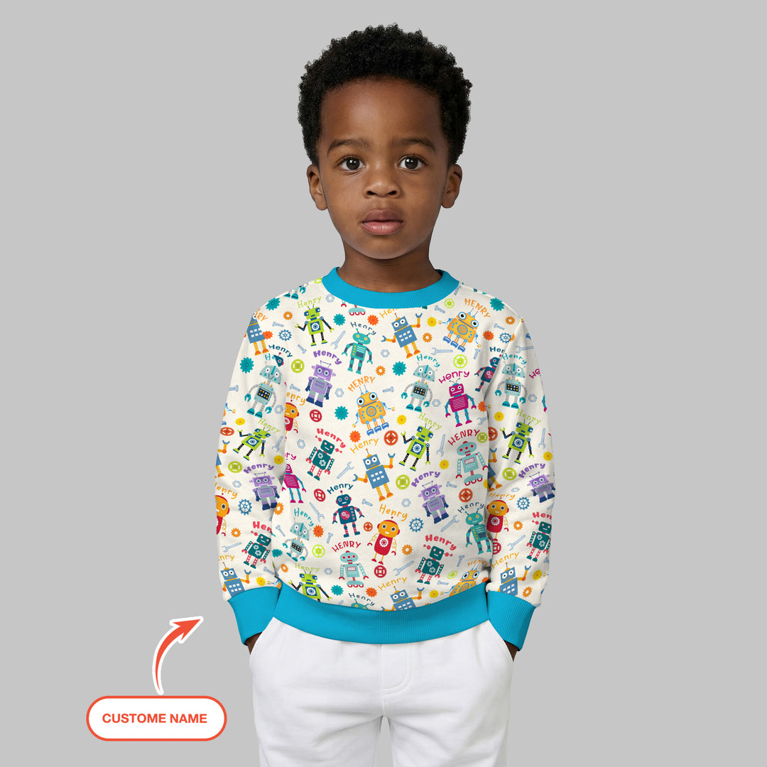 Robo Buddy Squad Custom Name Crewneck Sweatshirt