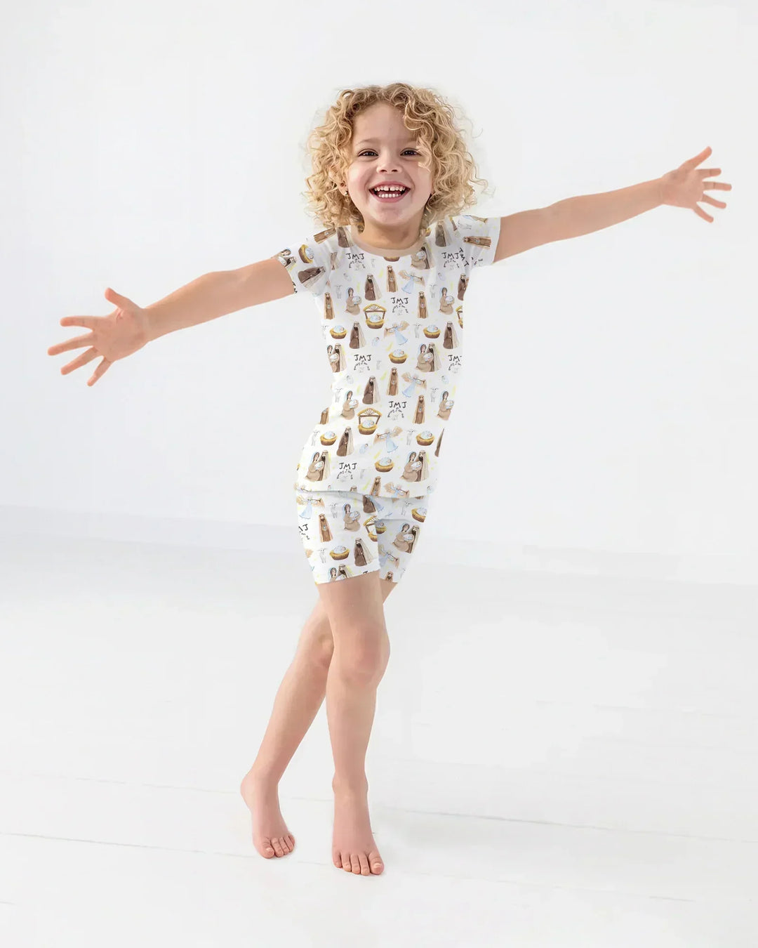 Holy Family Two Piece Short Sleeve Shorts Pajama Set