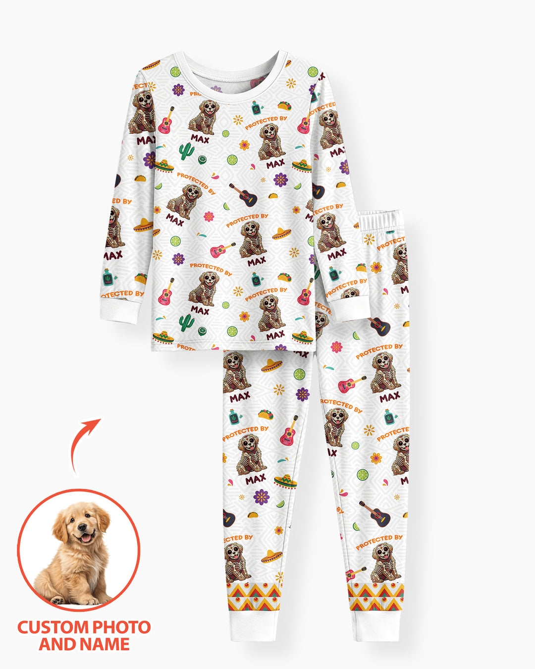 Dia De Los Muertos Bamboo Two Piece Long Sleeve Pajama Set