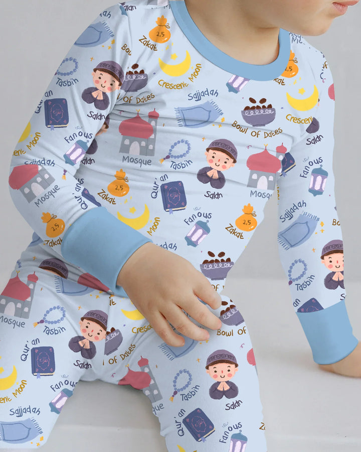Happy Ramadhan Two Piece Long Sleeve Pajama Set