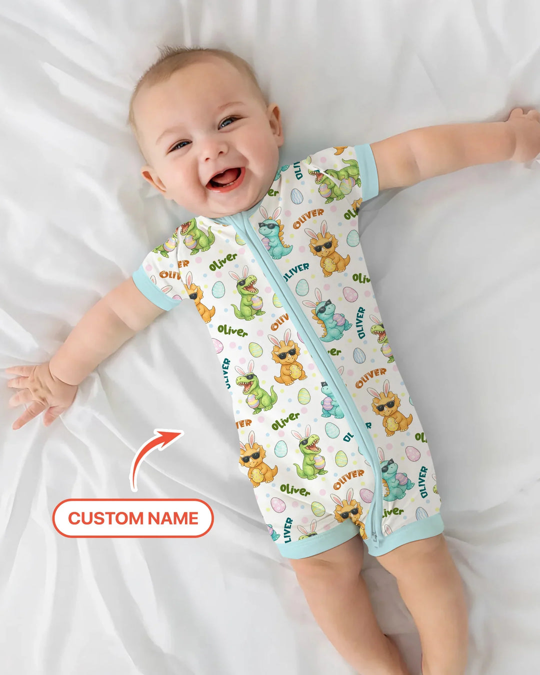 Custom Name Dinosaur on the Hunt Shorty Zippy