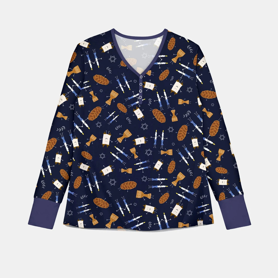 Shabbat Shalom Family Matching Custom Women Pajama Set