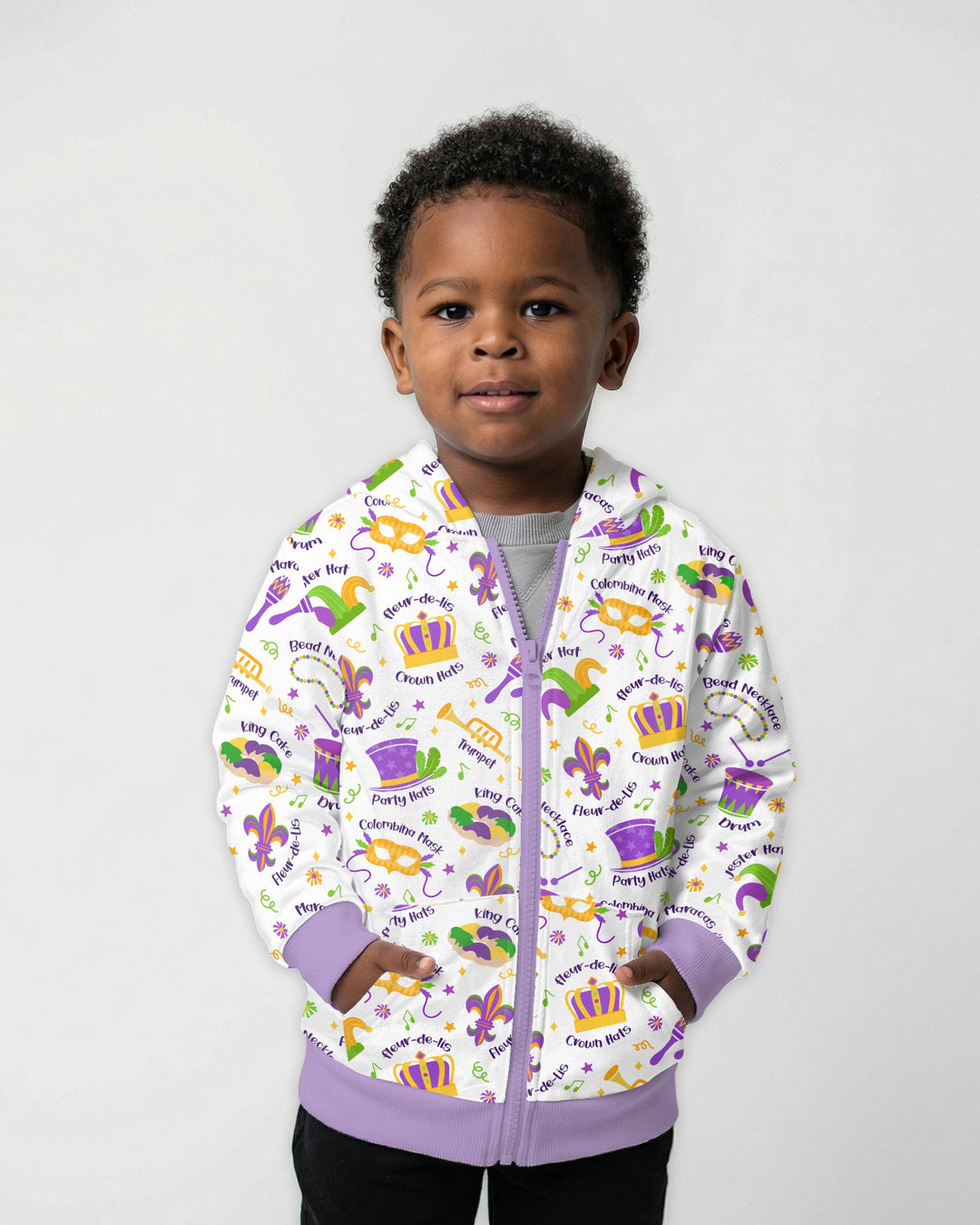 Mardi Gras Family Matching Zip Hoodie