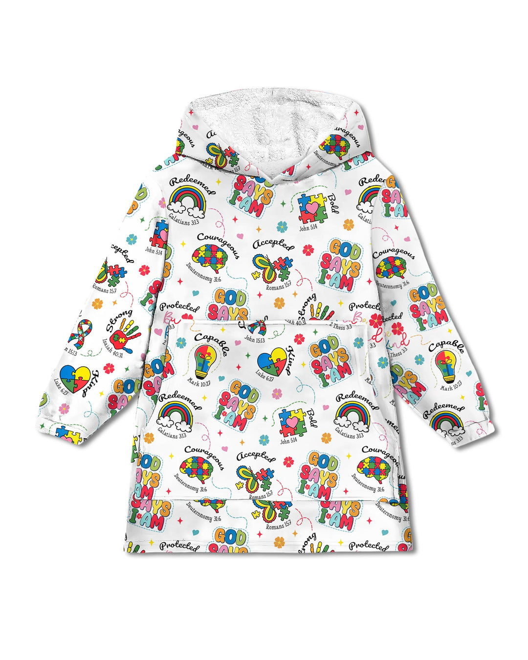 God Says I am Different Wearable Blanket Hoodie