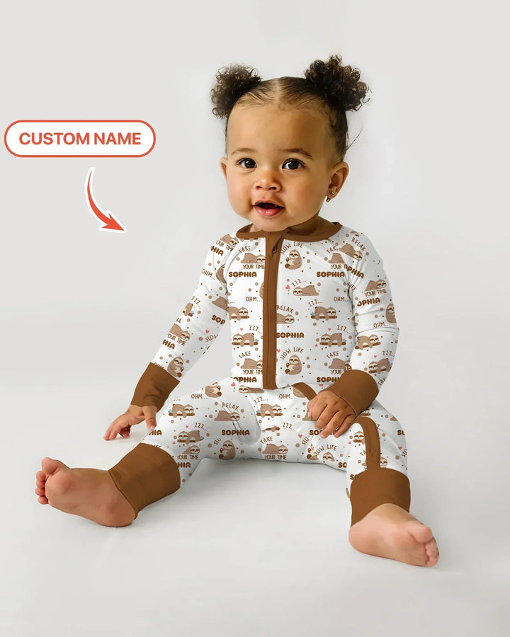 Custom Name Cute Sloth Convertible Zippy