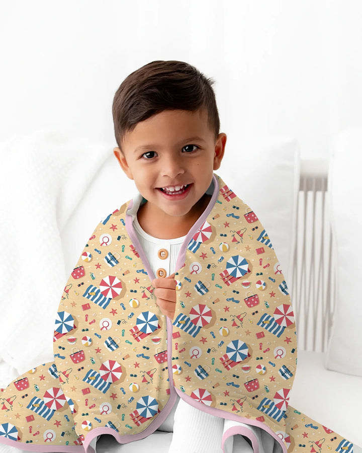 Sunny Beach Day Essentials Bamboo Blanket