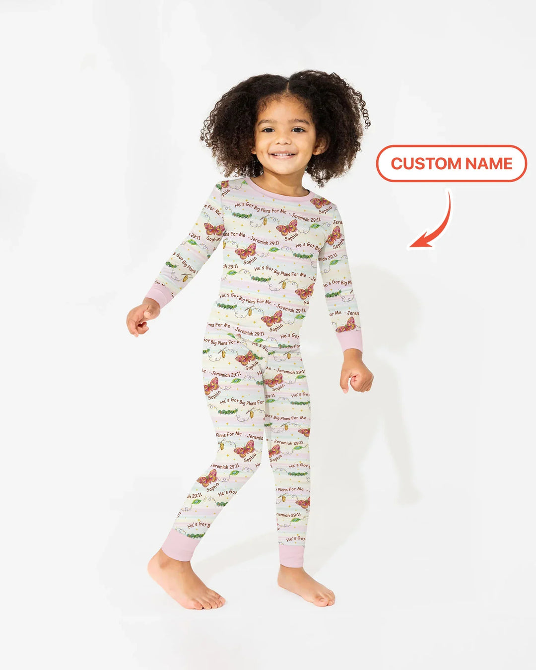 Custom Name He's Got Big Plans For Me  Bamboo Two Piece Long Sleeve Pajama Set