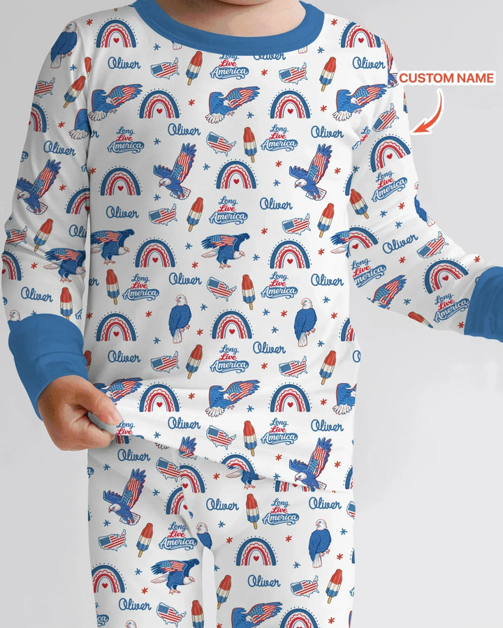 Zweiteiliges Langarm-Pyjama-Set mit Sommerfrüchten