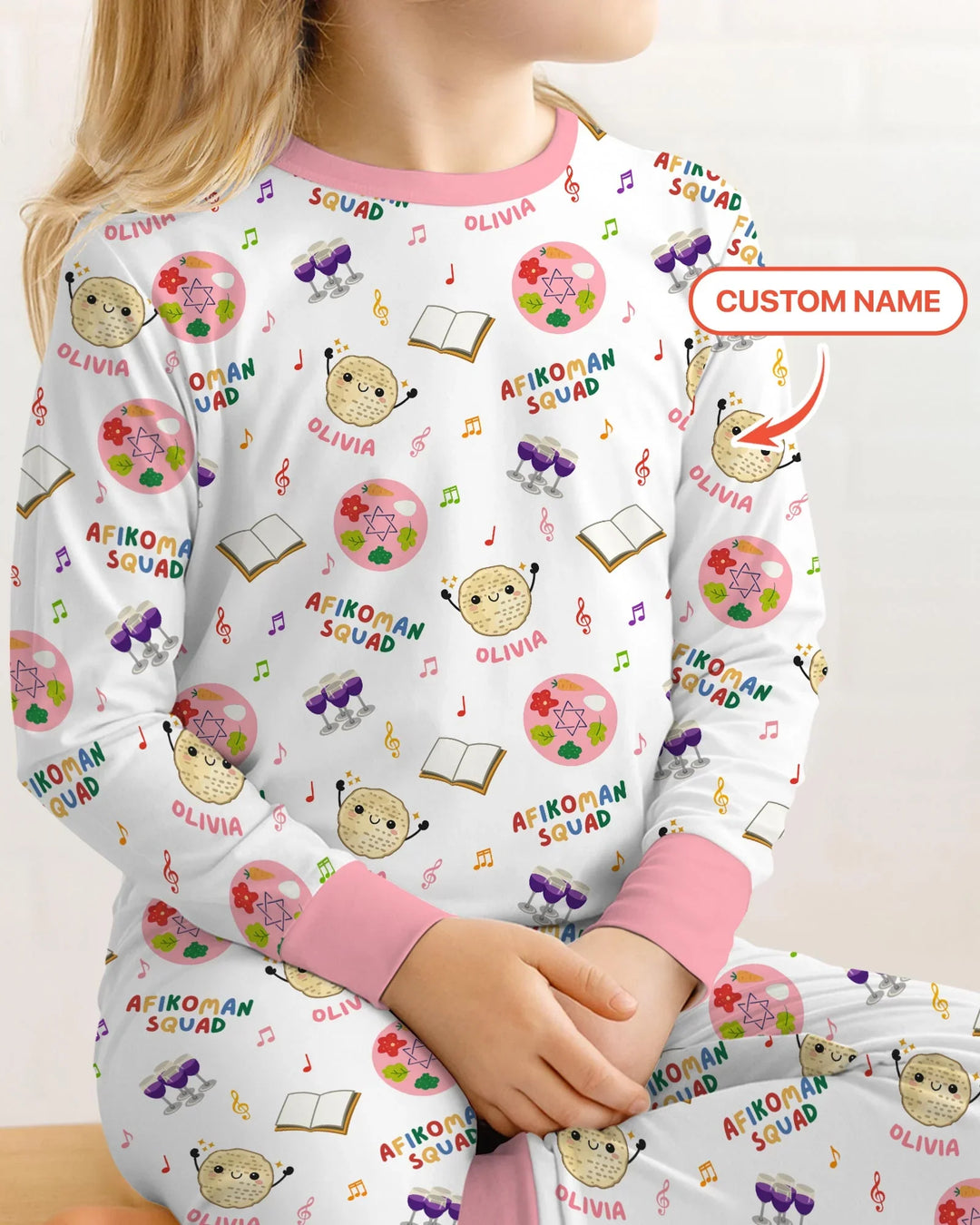 Zweiteiliges Langarm-Pyjama-Set mit Sommerfrüchten