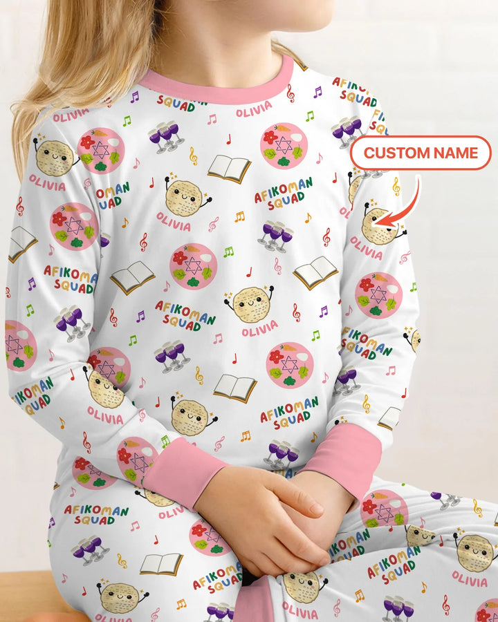 Zweiteiliges Langarm-Pyjama-Set mit Sommerfrüchten