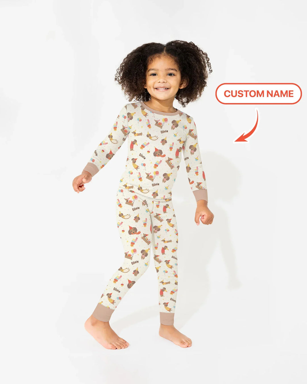Dachshund Birthday Bamboo Two Piece Long Sleeve Pajama Set