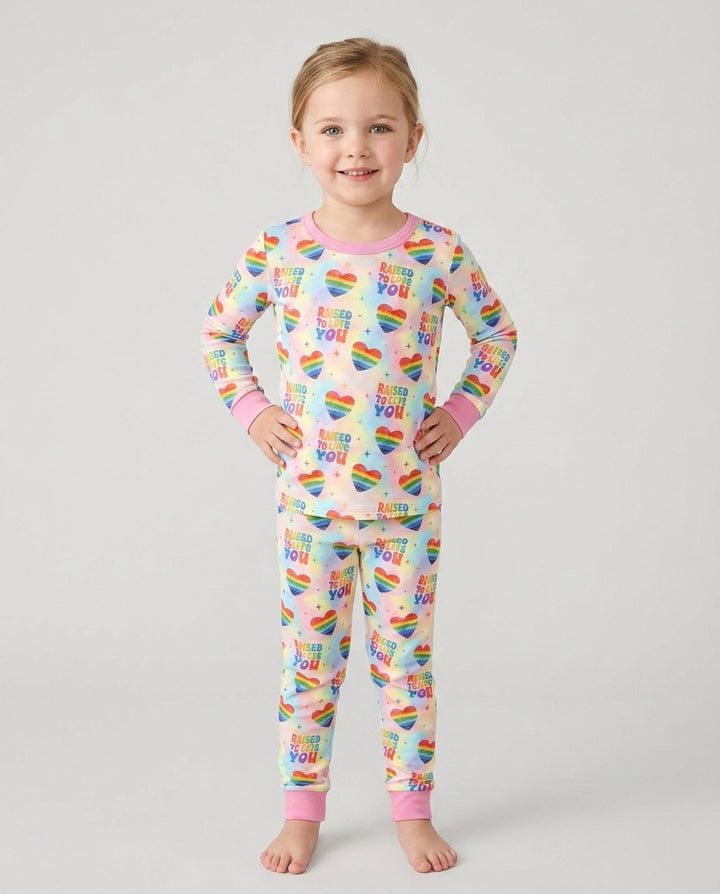Raised To Love You Bamboo Two Piece Long Sleeve Pajama Set