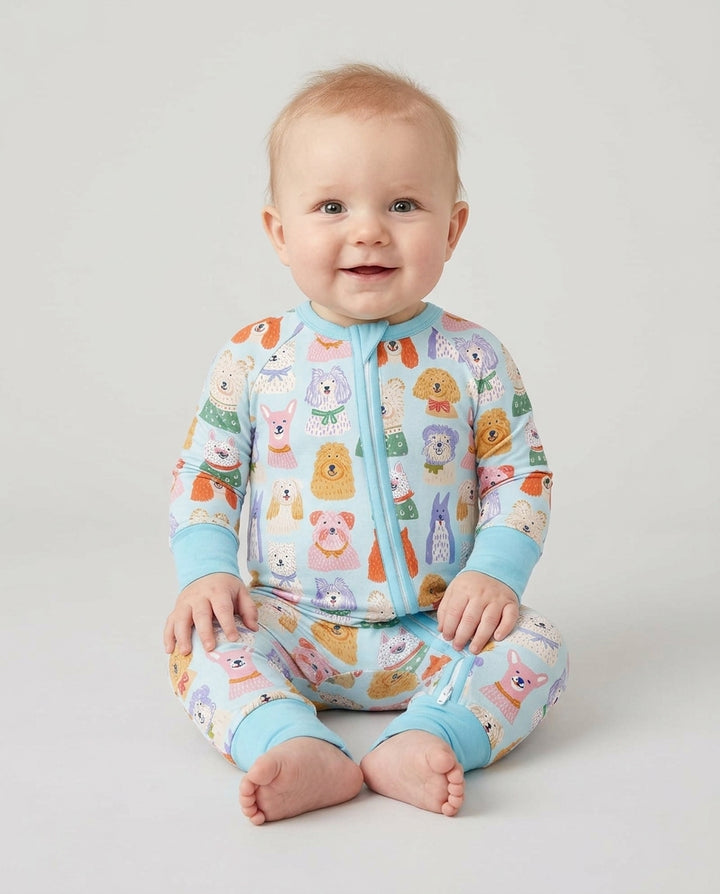 Whimsical Puppy Parade Family Matching Bamboo Convertible Zippy