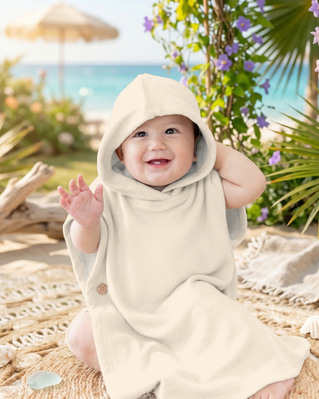 Solid Color Bamboo Swim Poncho