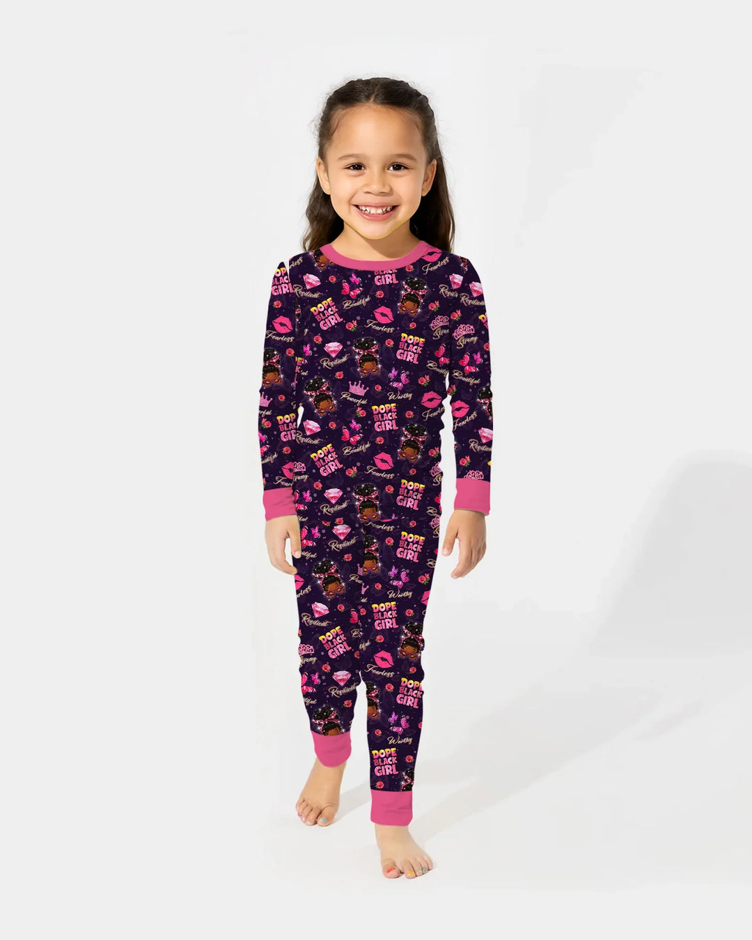 Dope Black Queen Bamboo Two Piece Long Sleeve Pajama Set