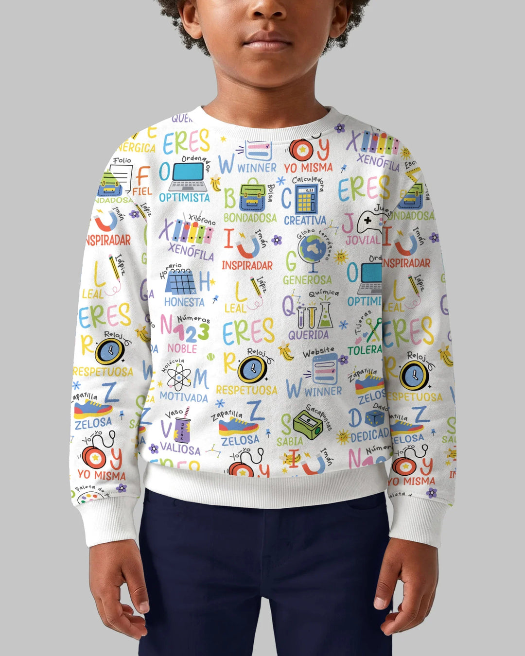 You Are Spanish Alphabet Version Bamboo Crewneck Sweatshirt