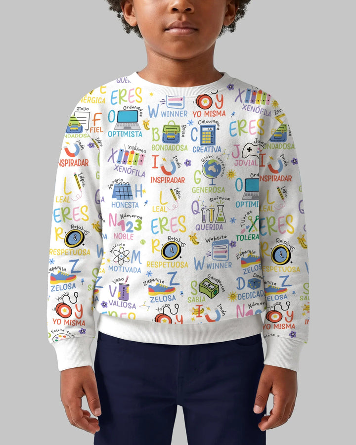 You Are Spanish Alphabet Version Bamboo Crewneck Sweatshirt