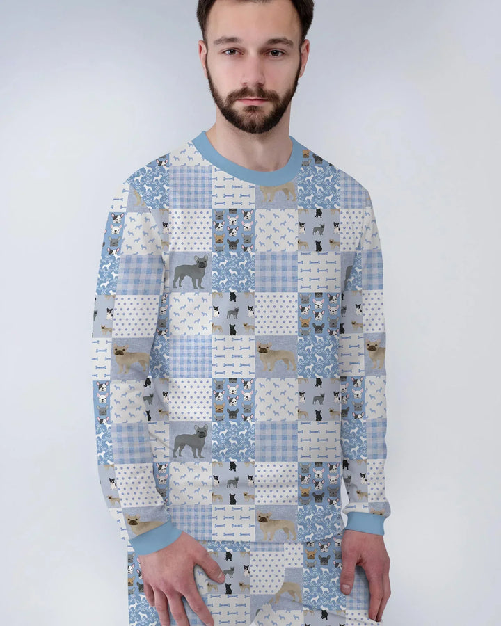 Frenchies Patchwork Family Matching Men's Pajama Set