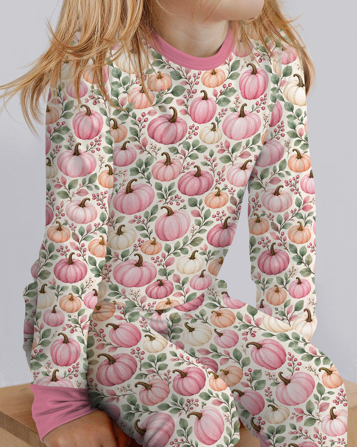 Pumpkin Cozy Fall Bamboo Two Piece Long Sleeve Pajama Set