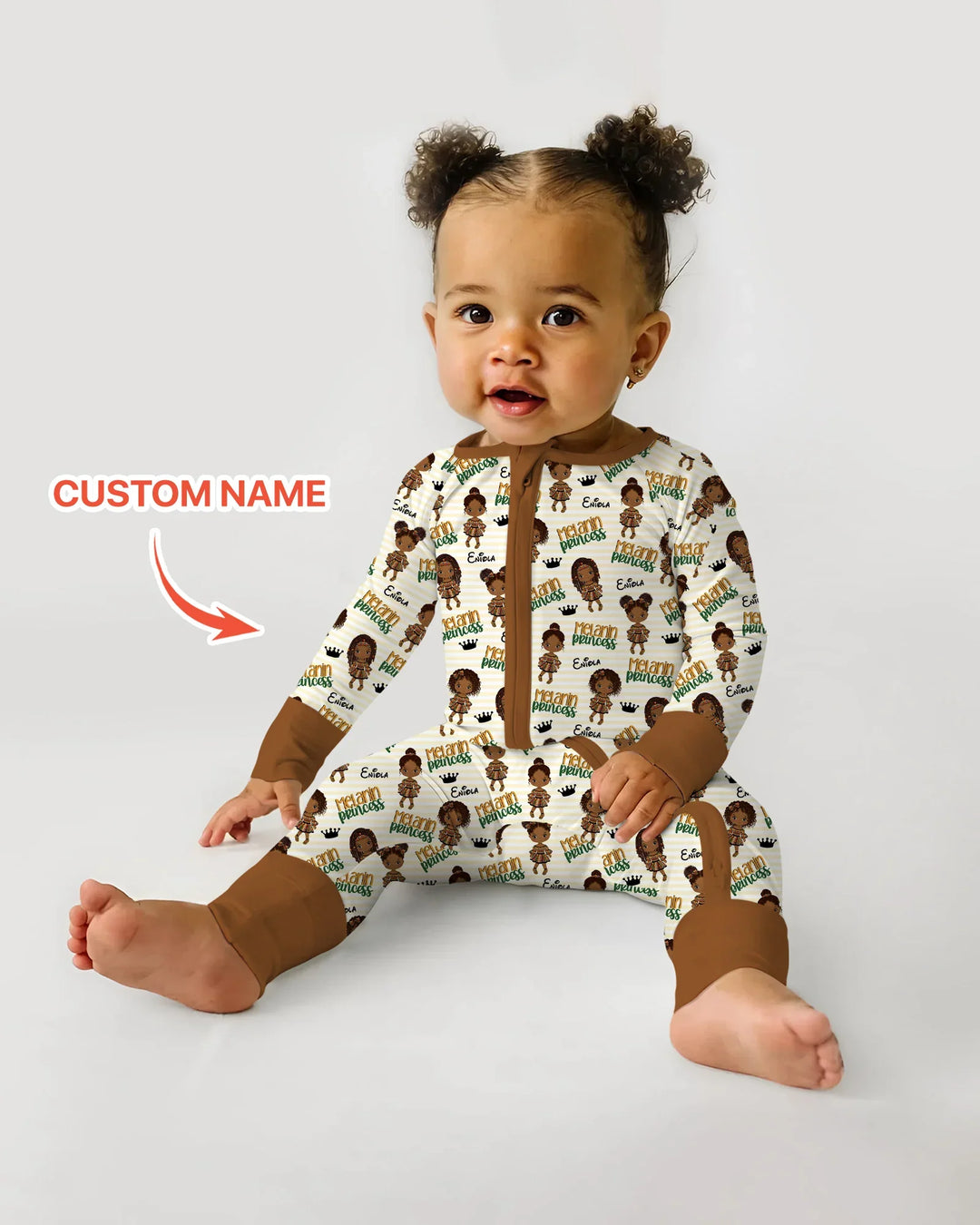 Custom Name Melanin Princess Bamboo Convertible Zippy