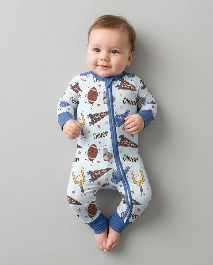 Custom Name Football Game Day Bamboo Convertible Zippy