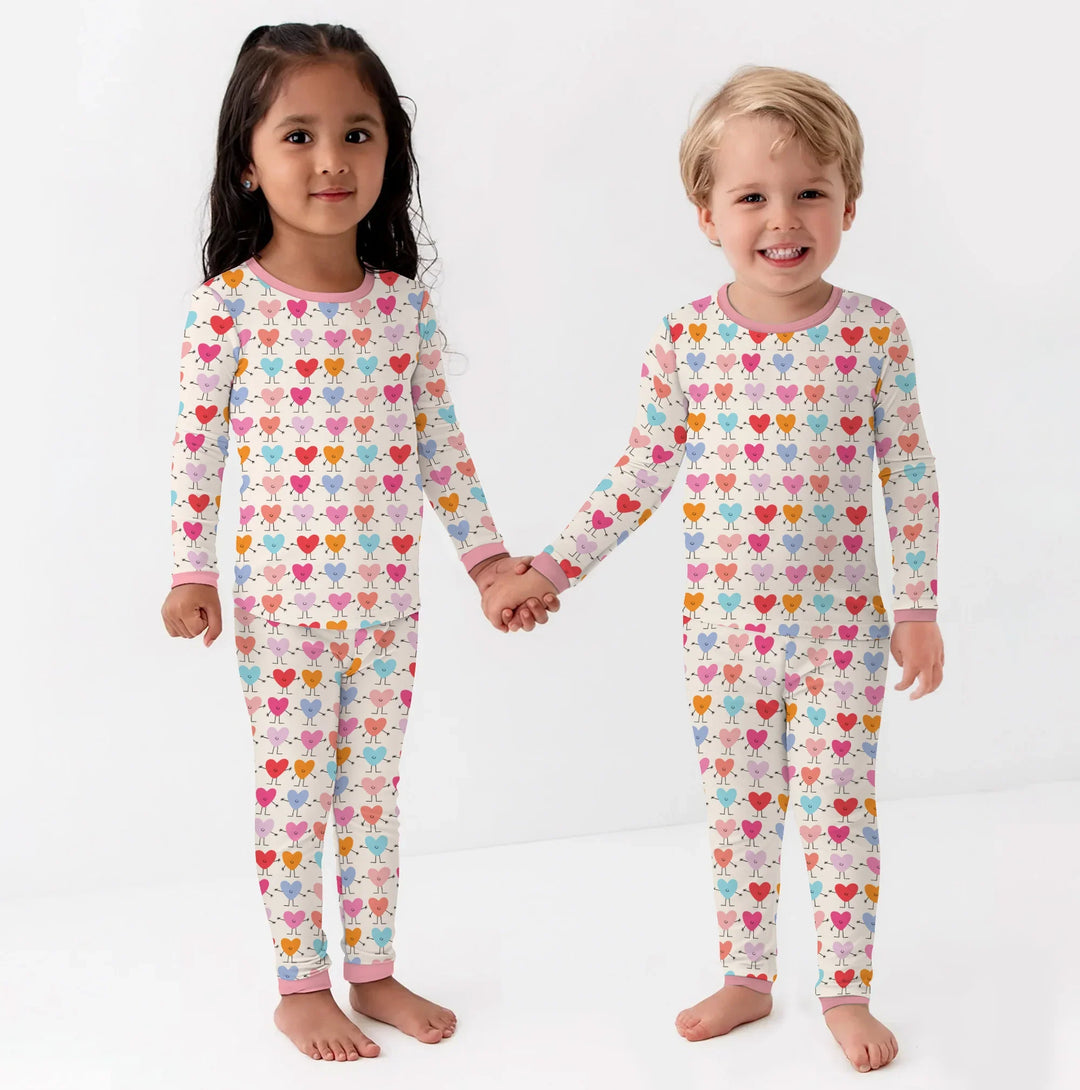 Zweiteiliges Langarm-Pyjama-Set mit Sommerfrüchten
