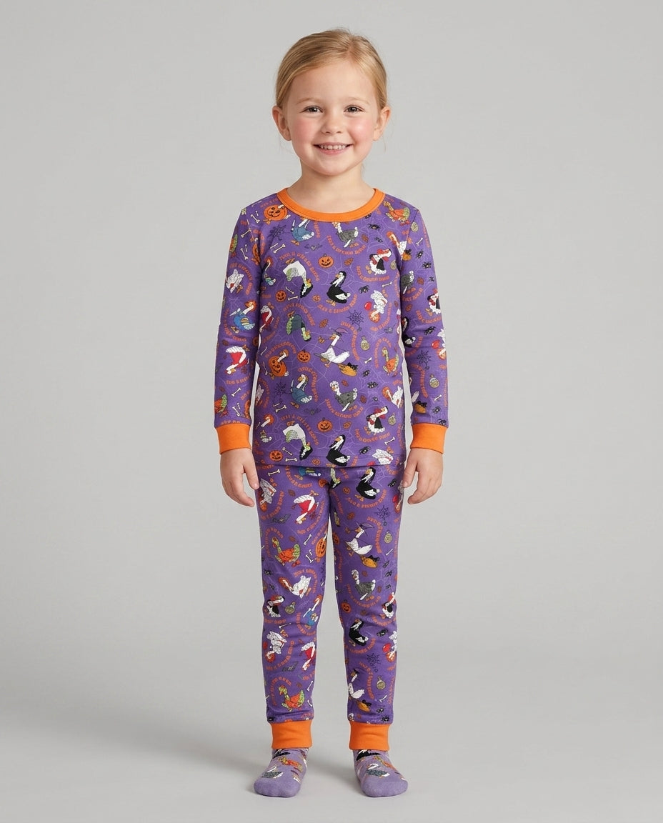 Zweiteiliges Langarm-Pyjama-Set mit Sommerfrüchten