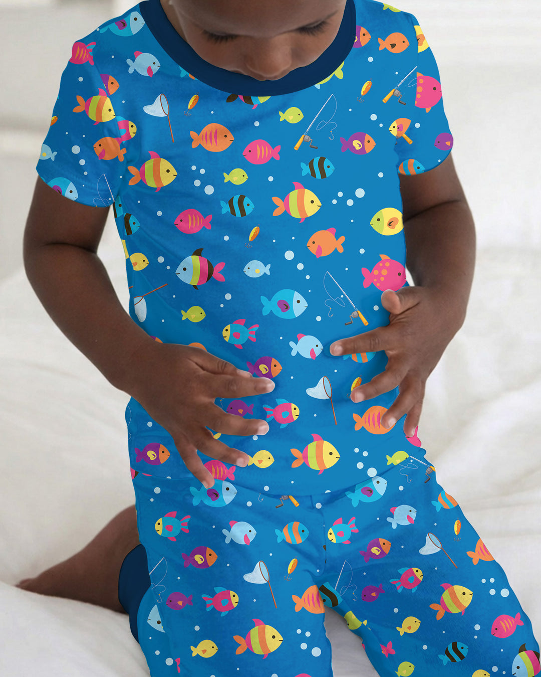 Conjunto de pijama de dos piezas de manga corta de bambú