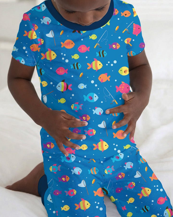 Conjunto de pijama de dos piezas de manga corta de bambú