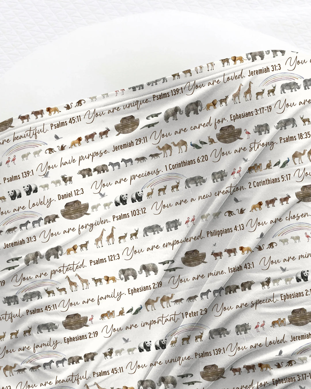 Biblical Noah's Ark swaddle blanket