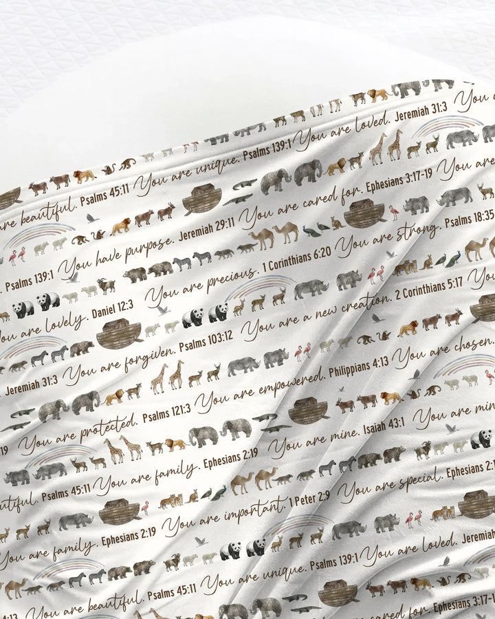 Biblical Noah's Ark swaddle blanket