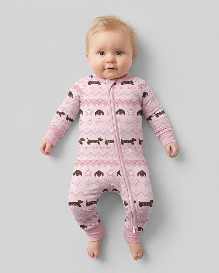Dachshund Winter Fair Isle Bamboo Convertible Zippy