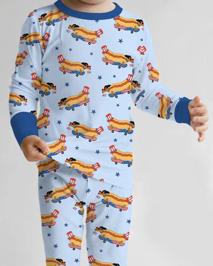 Conjunto de pijama de dos piezas de bambú de manga larga
