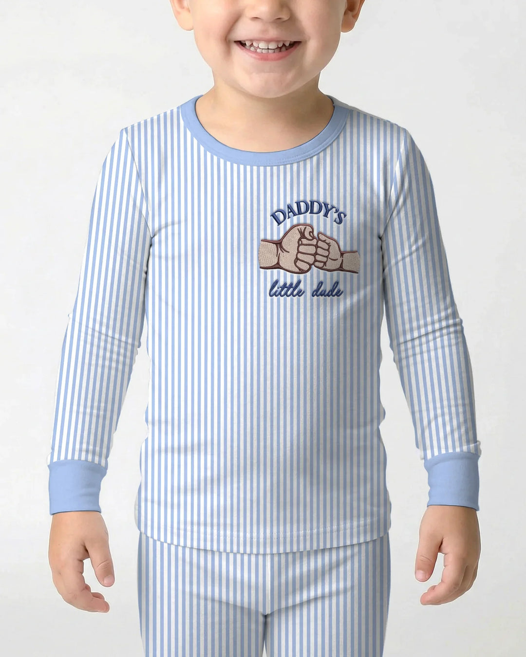 Embroidered Daddy's Little  Bamboo Two Piece Long Sleeve Pajama Set