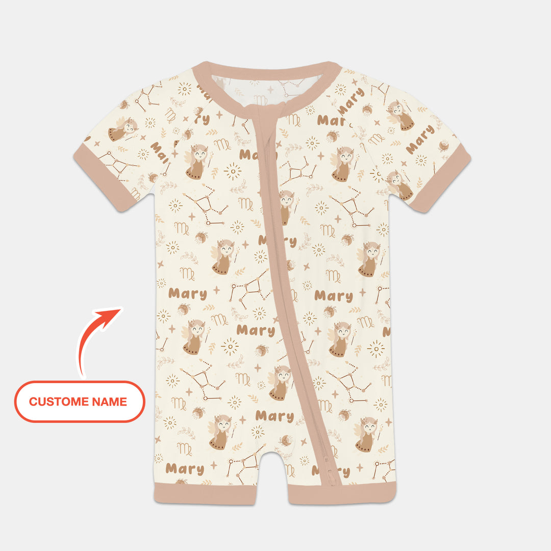 Bohemian Baby Zodiac Signs Custom Name Shorty Zippy