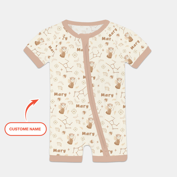 Bohemian Baby Zodiac Signs Custom Name Shorty Zippy
