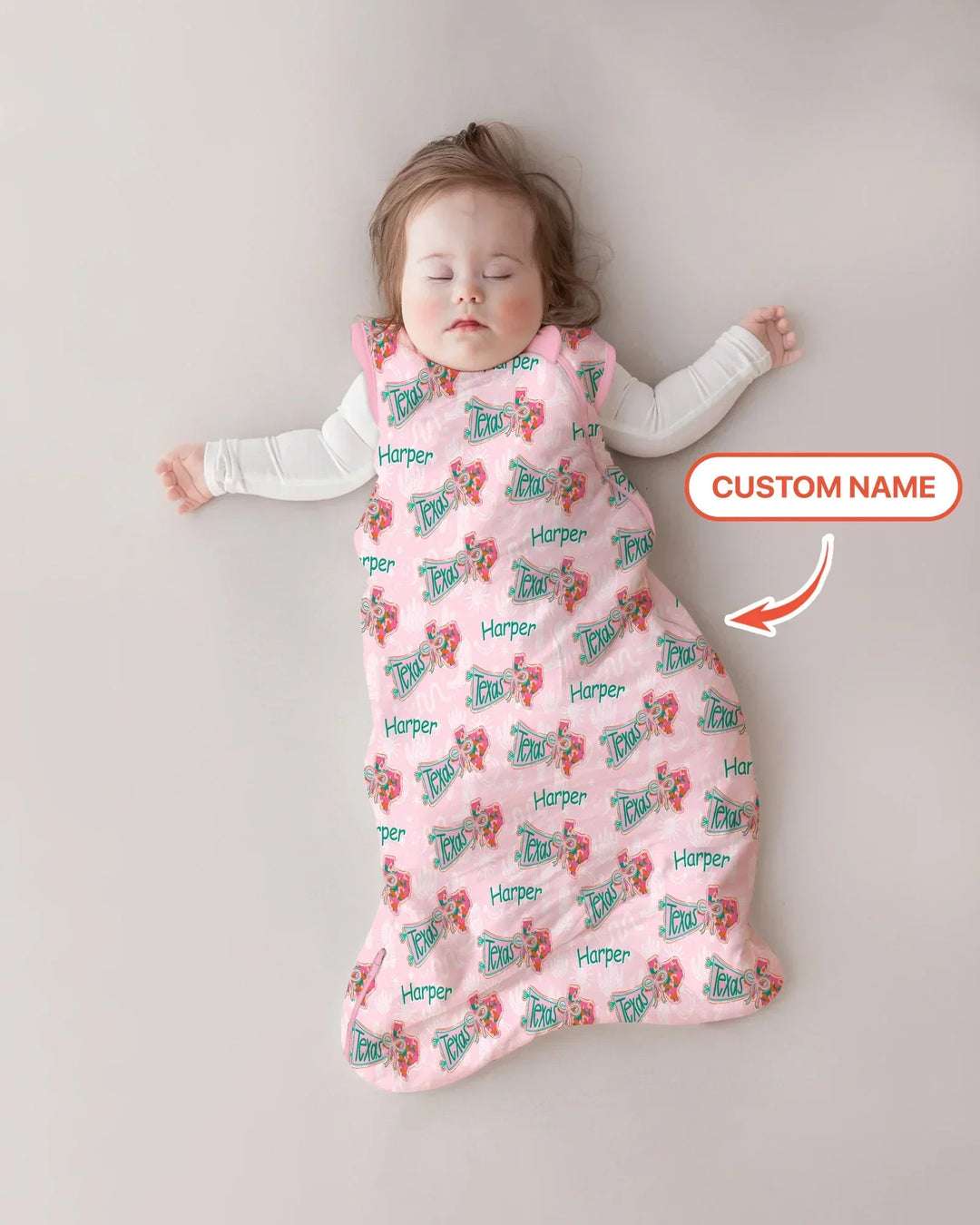 Custom Name Preppy Texas Charm Bamboo Sleep Bag